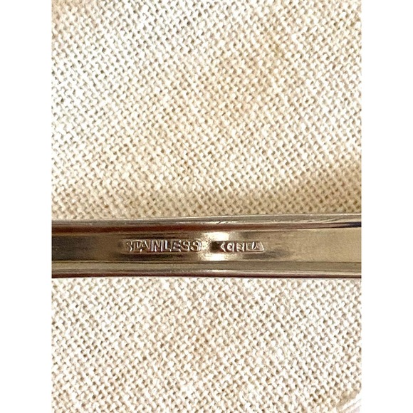 Stainless Pie Server Flatware Vintage Glossy Korea Pierced - Picture 6 of 6